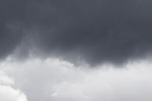 Wolkenlandschaft Landschaft, bedeckt Wetter über dunkel Blau Himmel. Sturm Wolken schwebend im ein regnerisch Stumpf Tag mit natürlich Licht. Weiß und grau szenisch Umgebung Hintergrund. Natur Sicht. foto