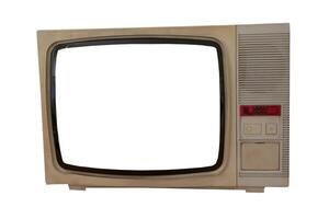 alter Fernseher isoliert auf weißem Hintergrund foto