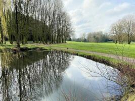 ein blick auf die landschaft von shropshire in der nähe von whitchurch foto