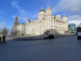 ein Aussicht von das Straßen von Liverpool beim Chinesisch Neu Jahr foto