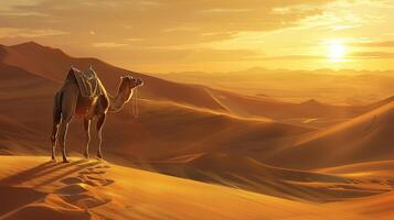 Kamele im das Sahara Wüste, Marokko, Afrika. foto