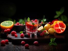 ai generiert frisch Obst Cocktail generativ ai foto