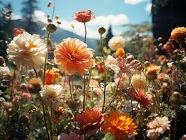 ai generiert Frühling Blumen durch das Strom generativ ai foto