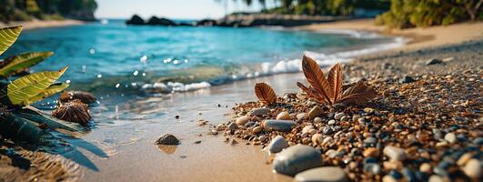 ai generiert Meer Kieselstein Strand Ozean generativ ai foto