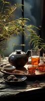 ai generiert asiatisch Tee Zeremonie generativ ai foto