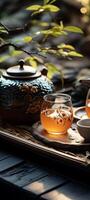 ai generiert asiatisch Tee Zeremonie generativ ai foto