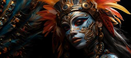 ai generiert hell Karneval Maske generativ ai foto