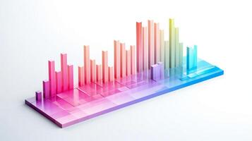 ai generiert finanziell Diagramme auf Weiß Hintergrund generativ ai foto