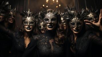 ai generiert Karneval Maskerade Mode generativ ai foto