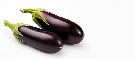 ai generiert Aubergine auf Weiß Hintergrund generativ ai foto