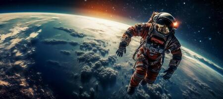ai generiert Astronaut im äußere Raum generativ ai foto