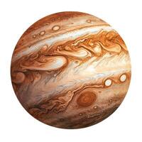 ai generiert Planet Jupiter auf ein Weiß Hintergrund generativ ai foto