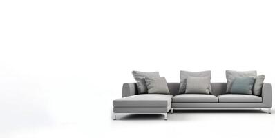 ai generiert Weiß Sofa auf Weiß Hintergrund generativ ai foto