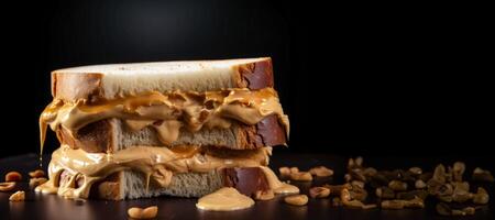 ai generiert Erdnuss Butter Sandwich generativ ai foto