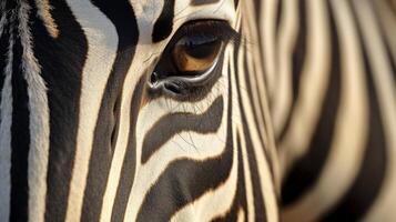 ai generiert Zebra Auge Nahansicht generativ ai foto