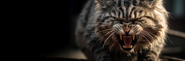 ai generiert wütend aggressiv Katze Nahansicht generativ ai foto