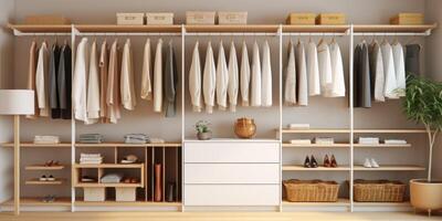 ai generiert Dressing Zimmer mit Dinge generativ ai foto