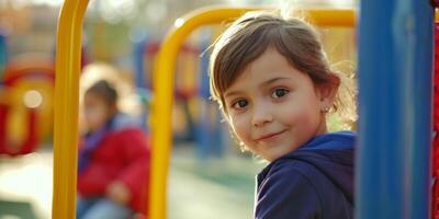 Kinder auf das Kindergarten Spielplatz foto