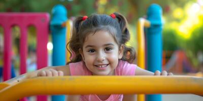 Kinder auf das Kindergarten Spielplatz foto