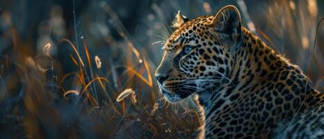 Leopard auf verschwommen Hintergrund Tierwelt foto