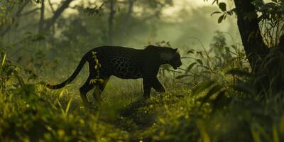 Panther auf verschwommen Hintergrund Tierwelt foto