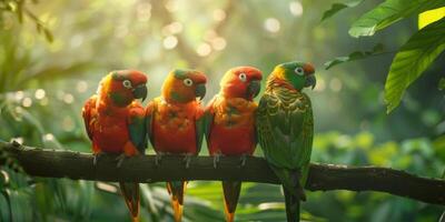 bunt Papageien auf ein Ast Tierwelt foto