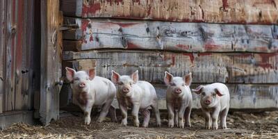Schweine im ein Schweinestall auf ein Bauernhof foto