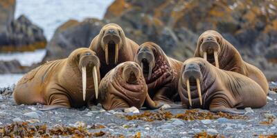 Walrosse im das wild foto