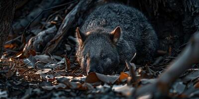 Wombat im das Wald Tierwelt foto