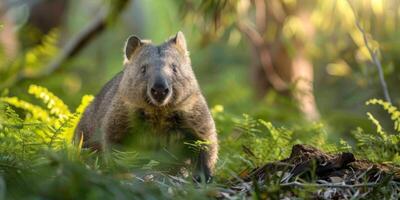 Wombat im das Wald Tierwelt foto