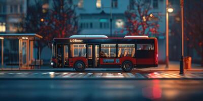 Bus Öffentlichkeit Transport auf ein Stadt Straße foto