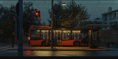 Bus Öffentlichkeit Transport auf ein Stadt Straße foto