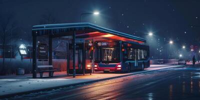 Bus Öffentlichkeit Transport auf ein Stadt Straße foto