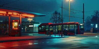 Bus Öffentlichkeit Transport auf ein Stadt Straße foto