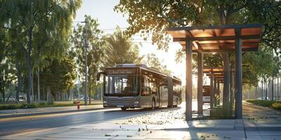 Bus Öffentlichkeit Transport auf ein Stadt Straße foto