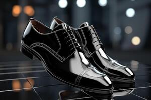 Patent Leder Herren Schuhe foto