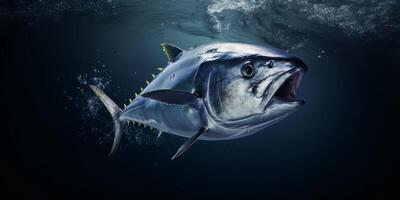 Thunfisch springt aus von das Wasser foto