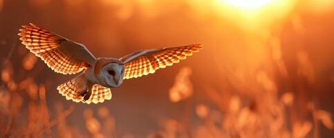 fliegend Adler Eule auf Herbst Hintergrund foto