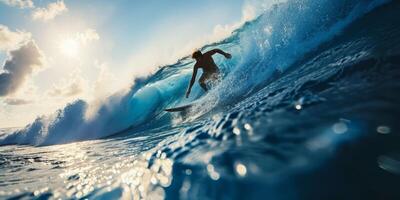 Surfer auf der Welle foto