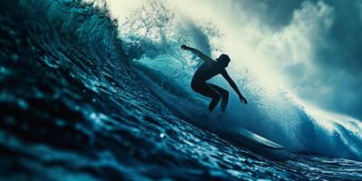 Surfer auf der Welle foto