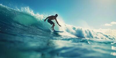 Surfer auf der Welle foto