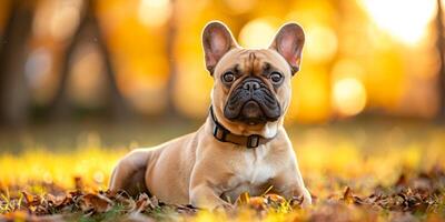 Französisch Bulldogge draußen Nahansicht foto