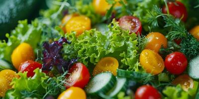 Gemüse Salat Nahansicht Textur foto