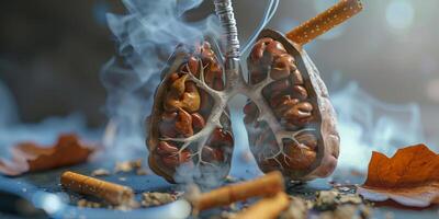 Rauchen zerstört das Lunge Konzept foto