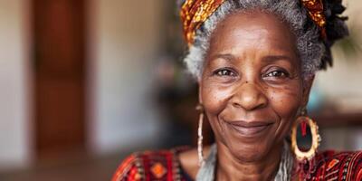 Alten afrikanisch amerikanisch Frau Porträt foto