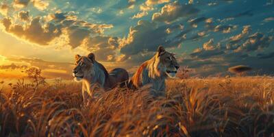 Löwen im das wild Savanne foto