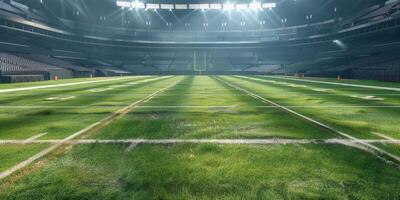 Rasen auf ein amerikanisch Fußball Feld foto