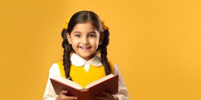 Kinder mit Bücher und Rucksäcke zurück zu Schule foto