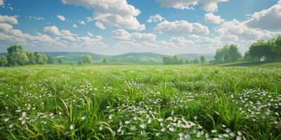 Grün Gras im das Weide foto