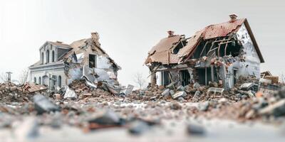 zerstört Häuser Erdbeben Krieg foto